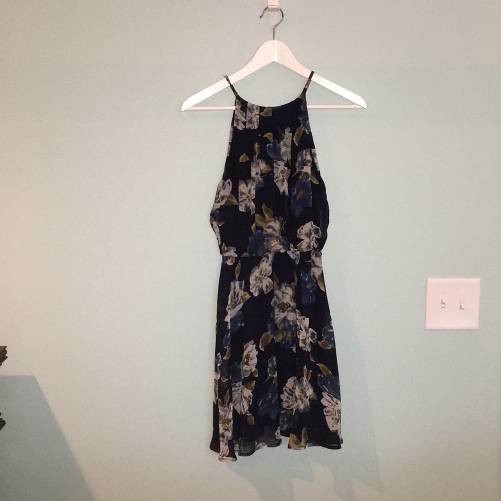 LUSH Navy Floral Dress